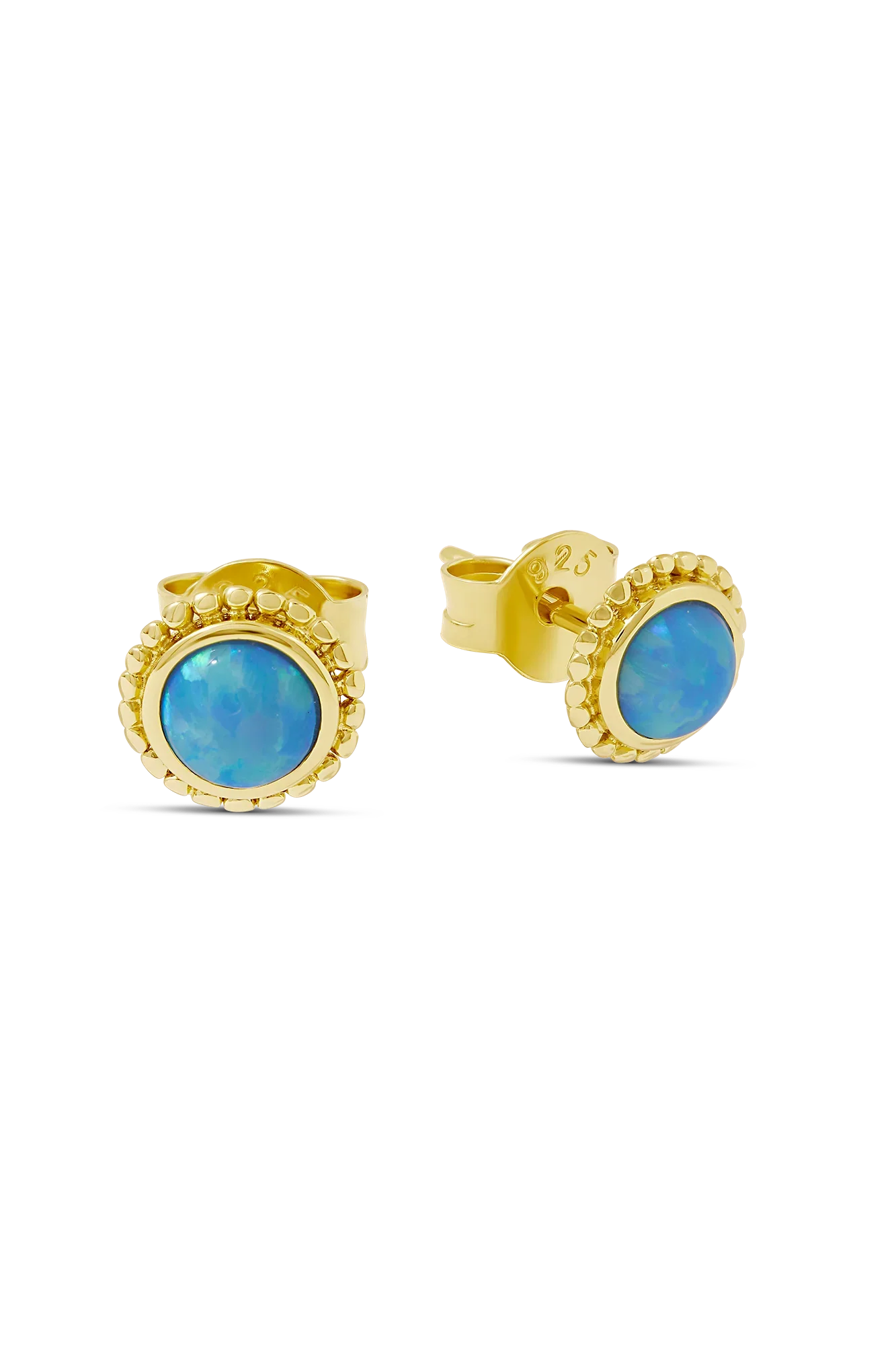 Azure Opal Sun Studs Gold