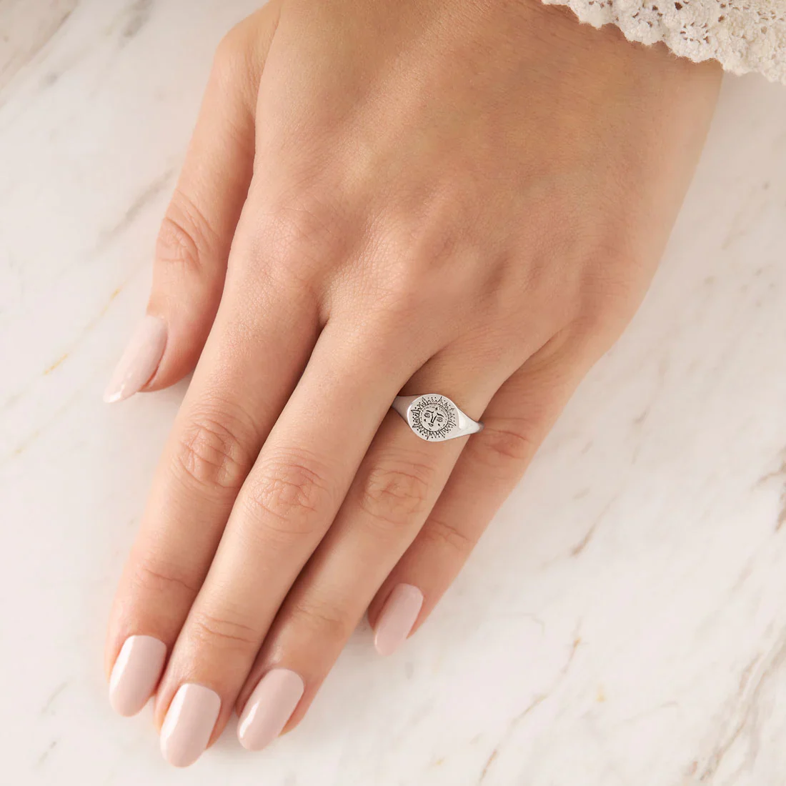 Dainty Sun Signet Ring - Image 2