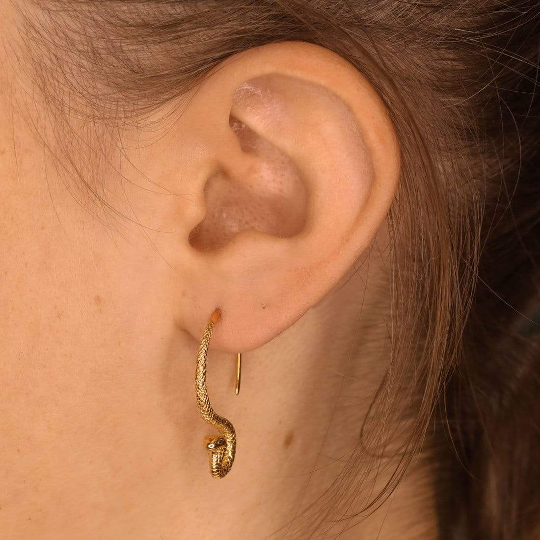 Cobra Hoop Gold Earrings - Image 2