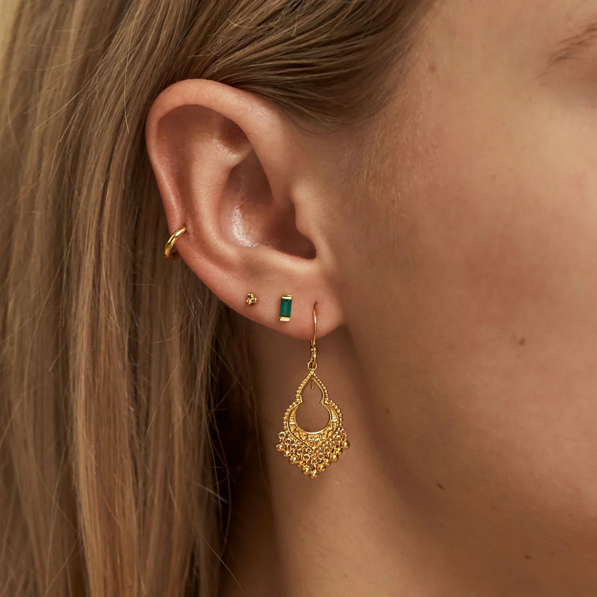 Gold Mahaweli Charm Earrings - Image 2