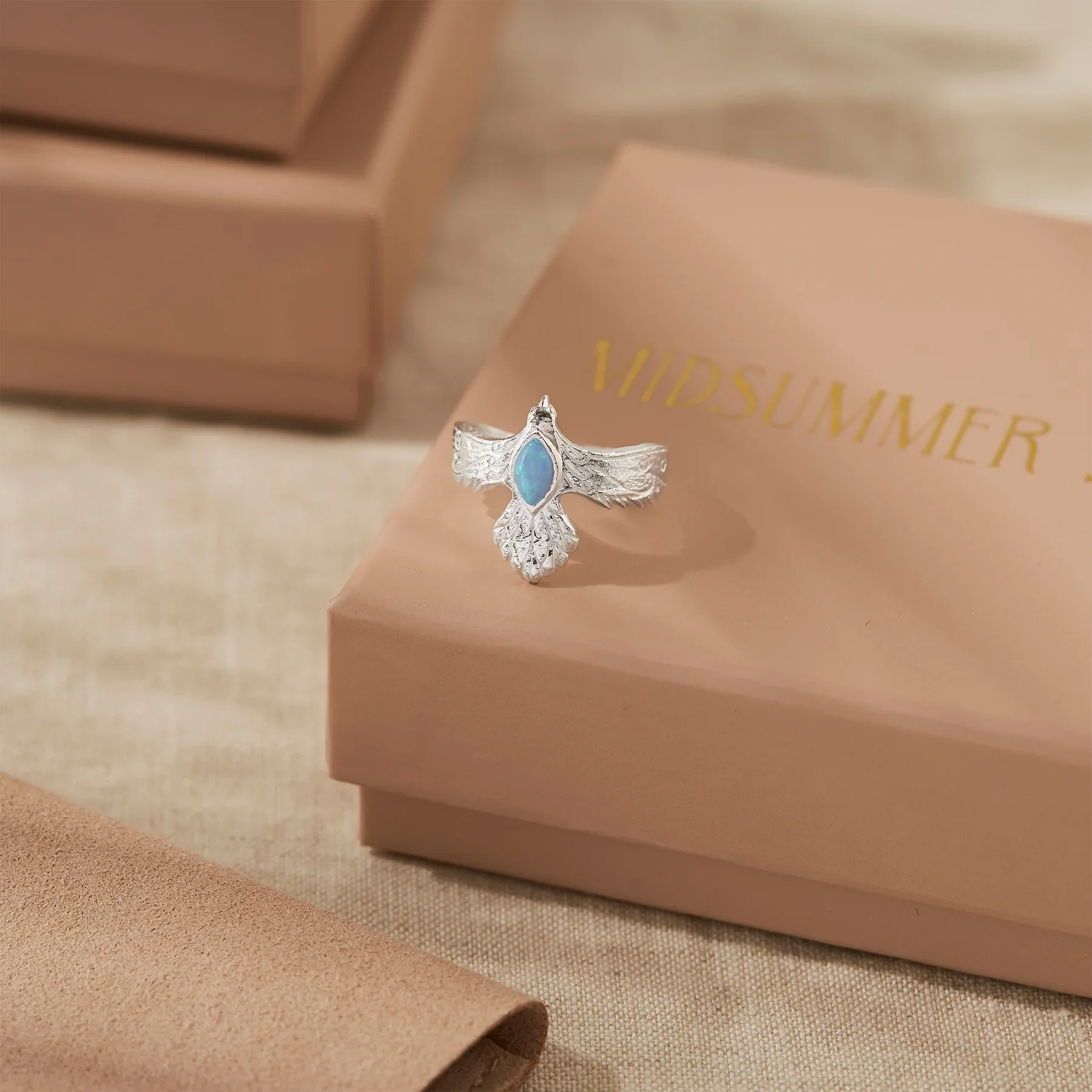 Eagle Spirit Azure Opal Ring - Image 3