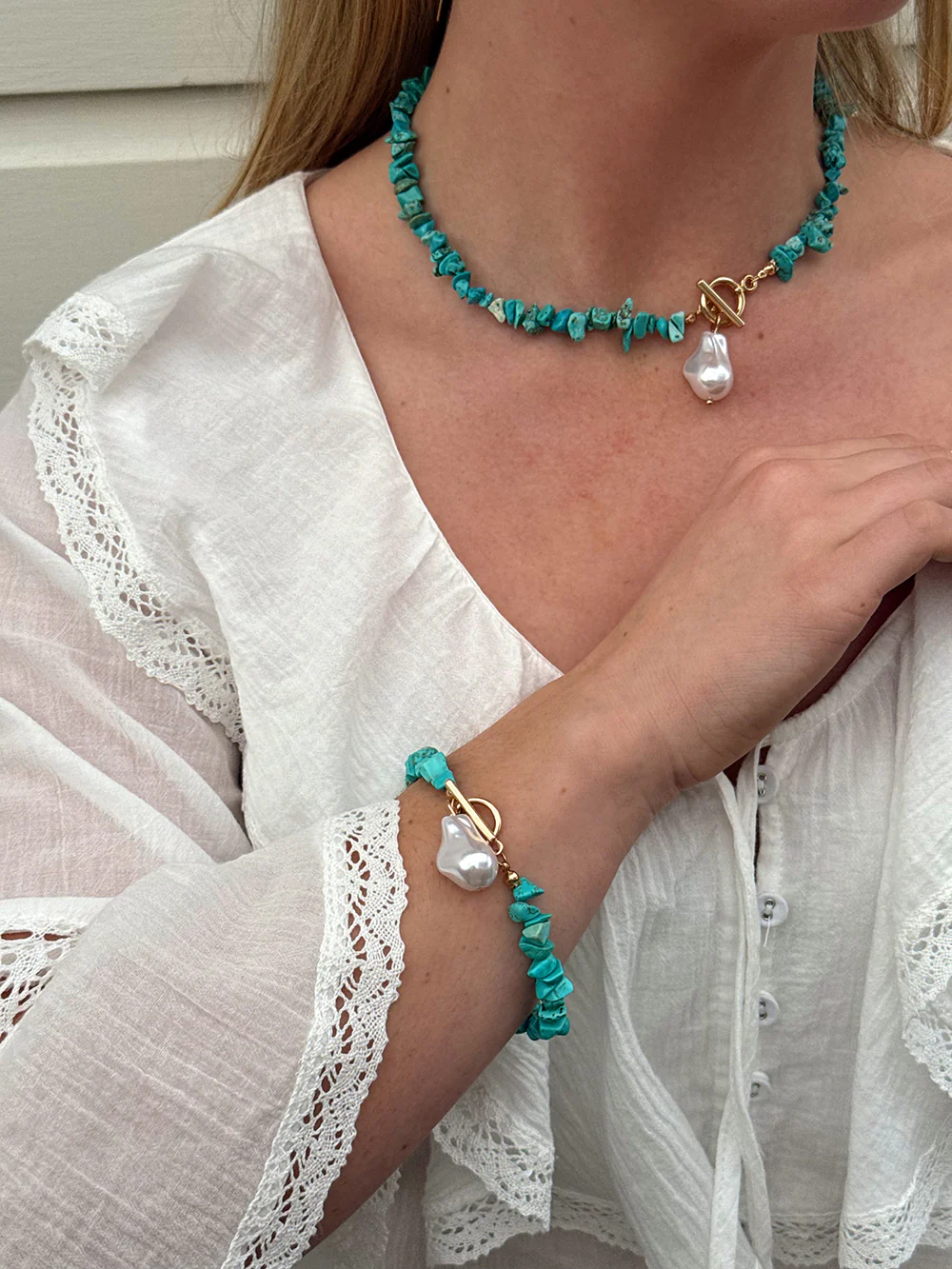Isla Jewellery Set - Turquoise - Image 2