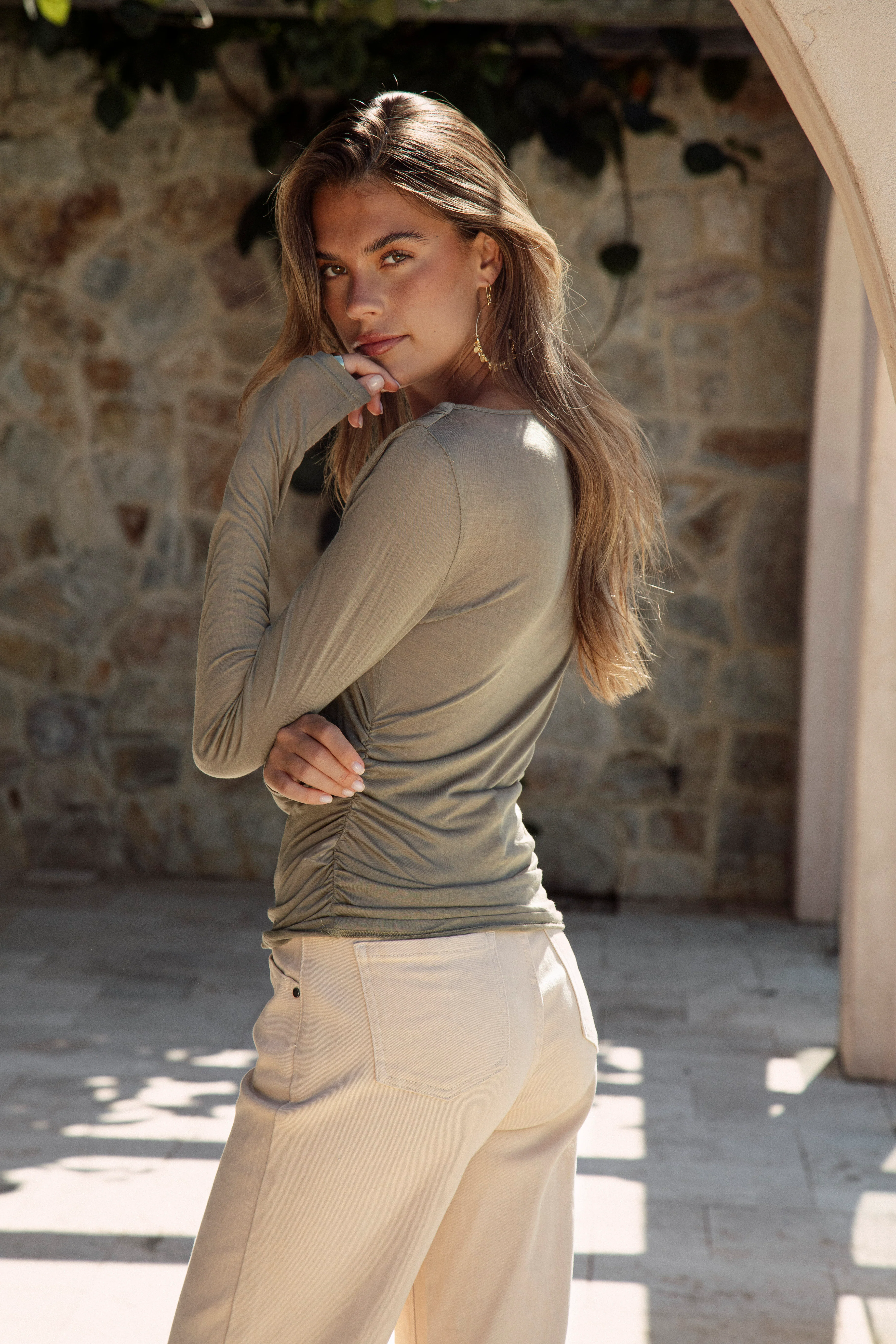 Kiki Long Sleeve Basic - Olive - Image 2