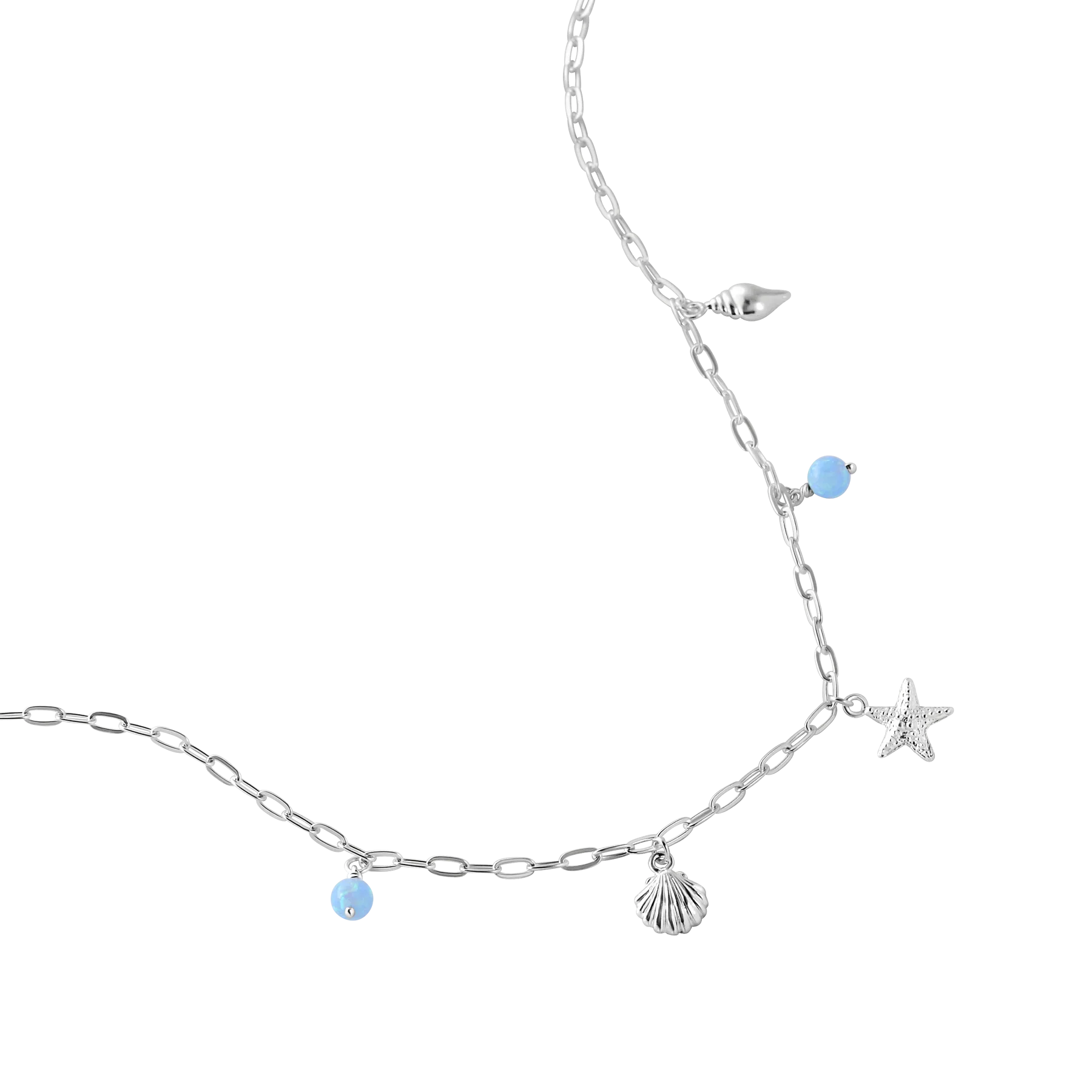 Oceanic Charm Azure Opal Necklace
