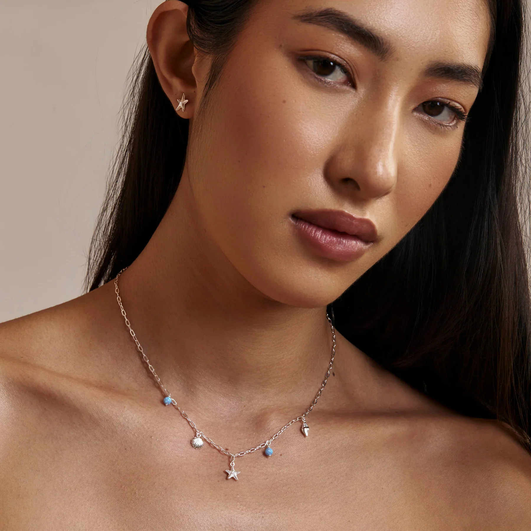 Oceanic Charm Azure Opal Necklace - Image 2