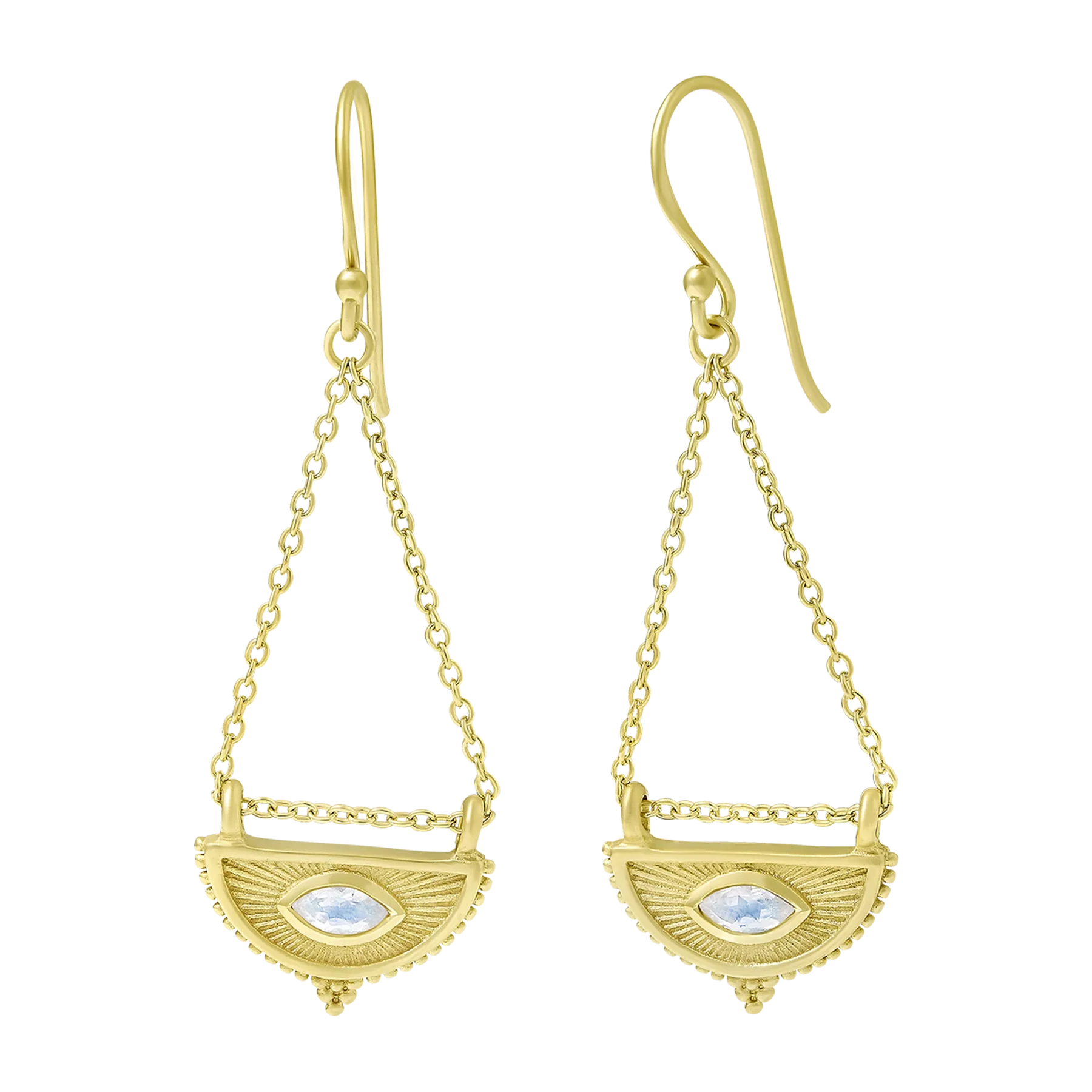 Soul Seer Moonstone Earrings Gold