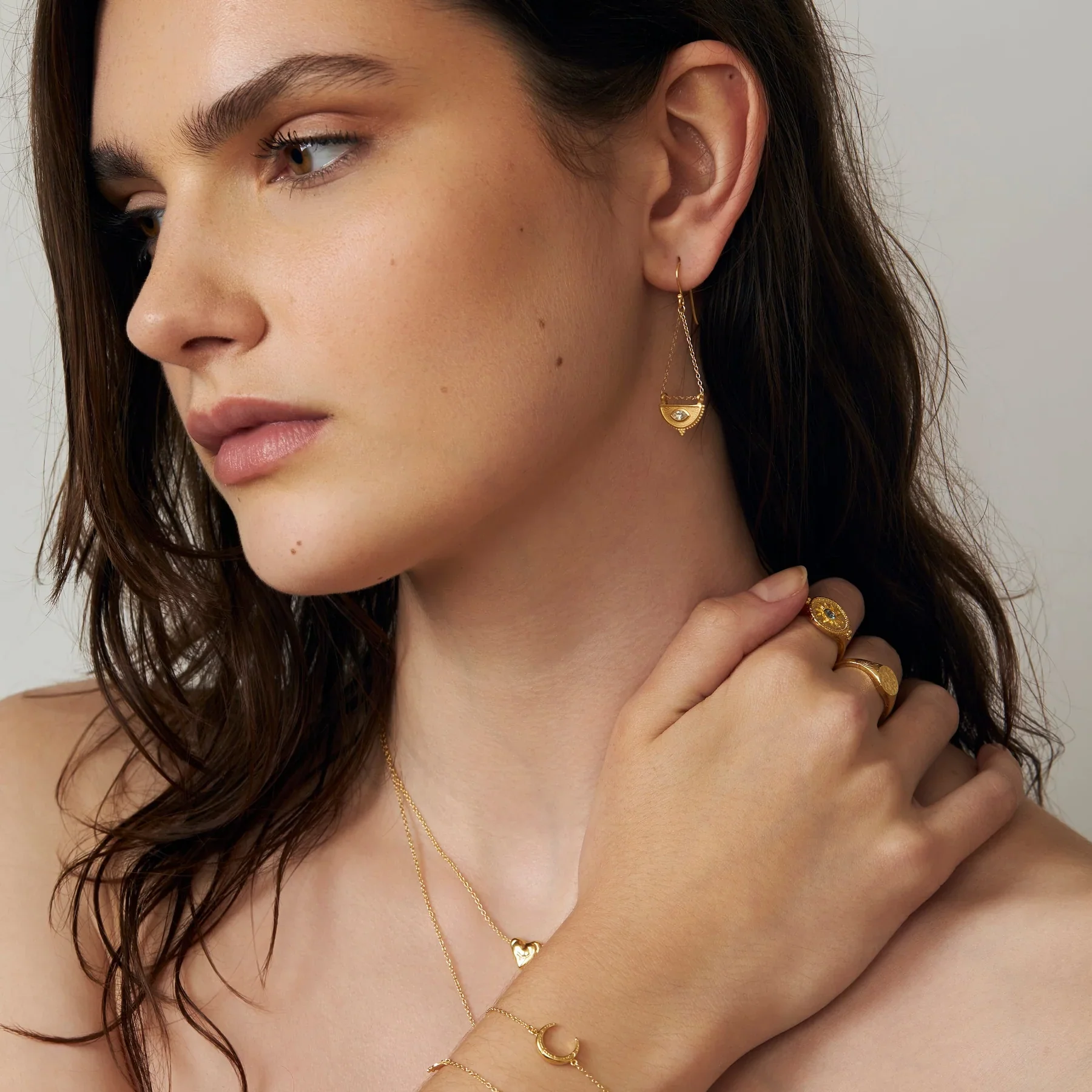 Soul Seer Moonstone Earrings Gold - Image 2