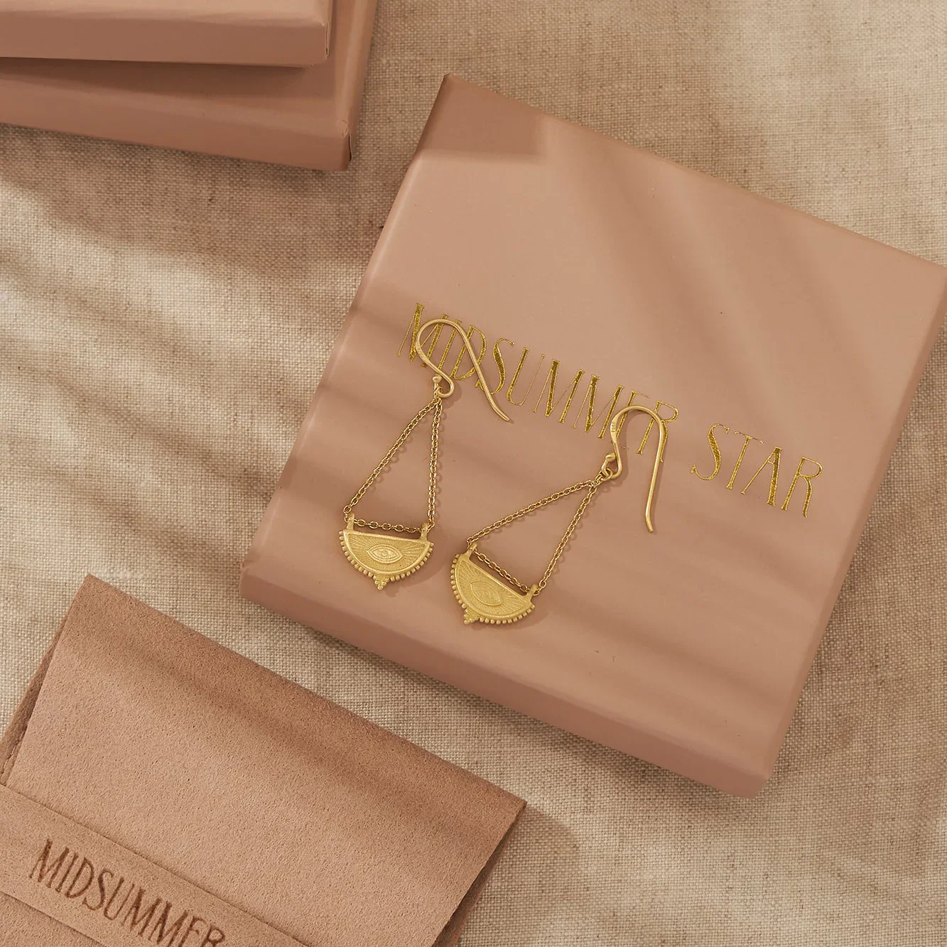 Soul Seer Moonstone Earrings Gold - Image 3