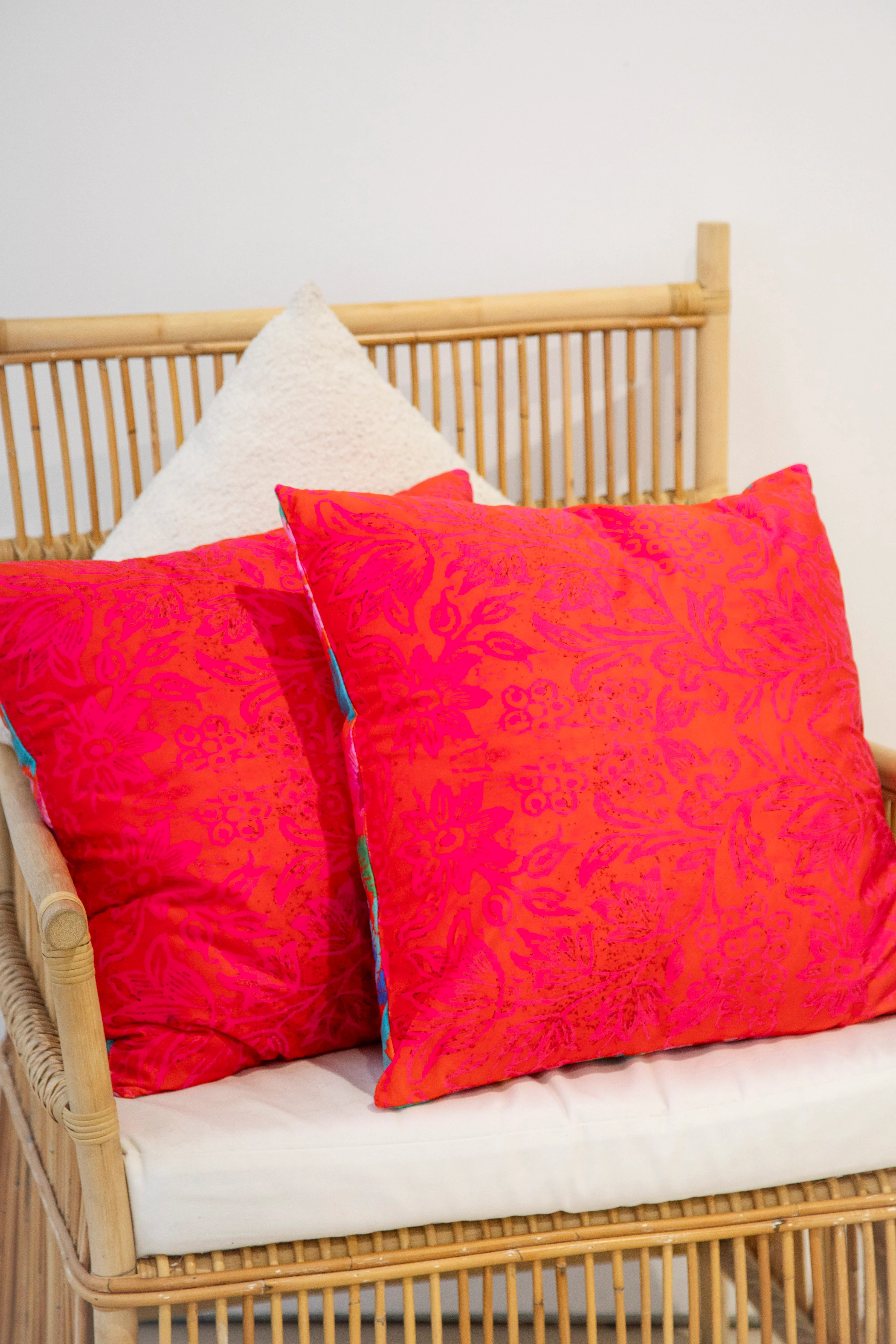 Velvet Cushion Square - Birds and Roses - Image 2