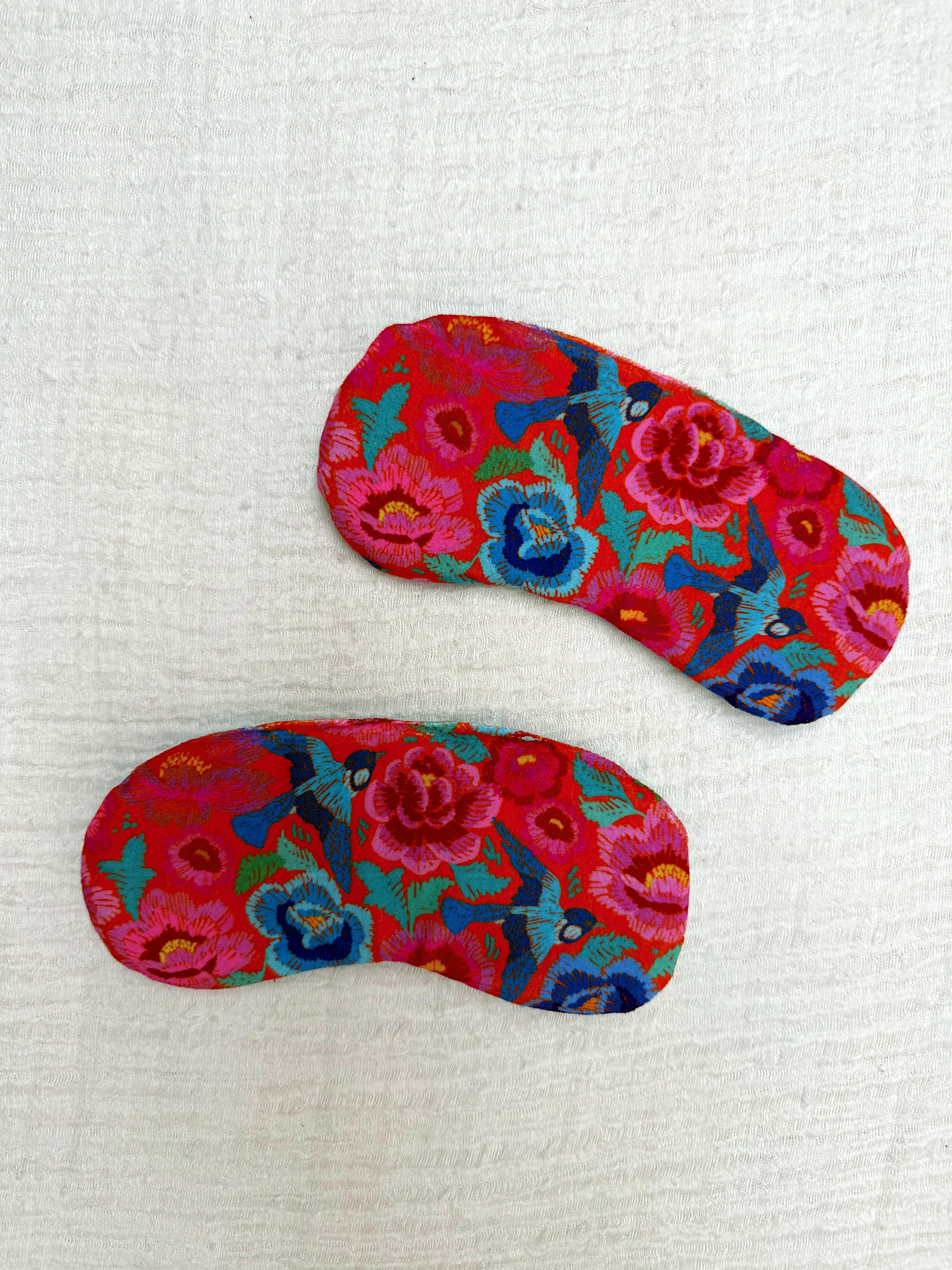Velvet Eye Mask - Birds and Roses