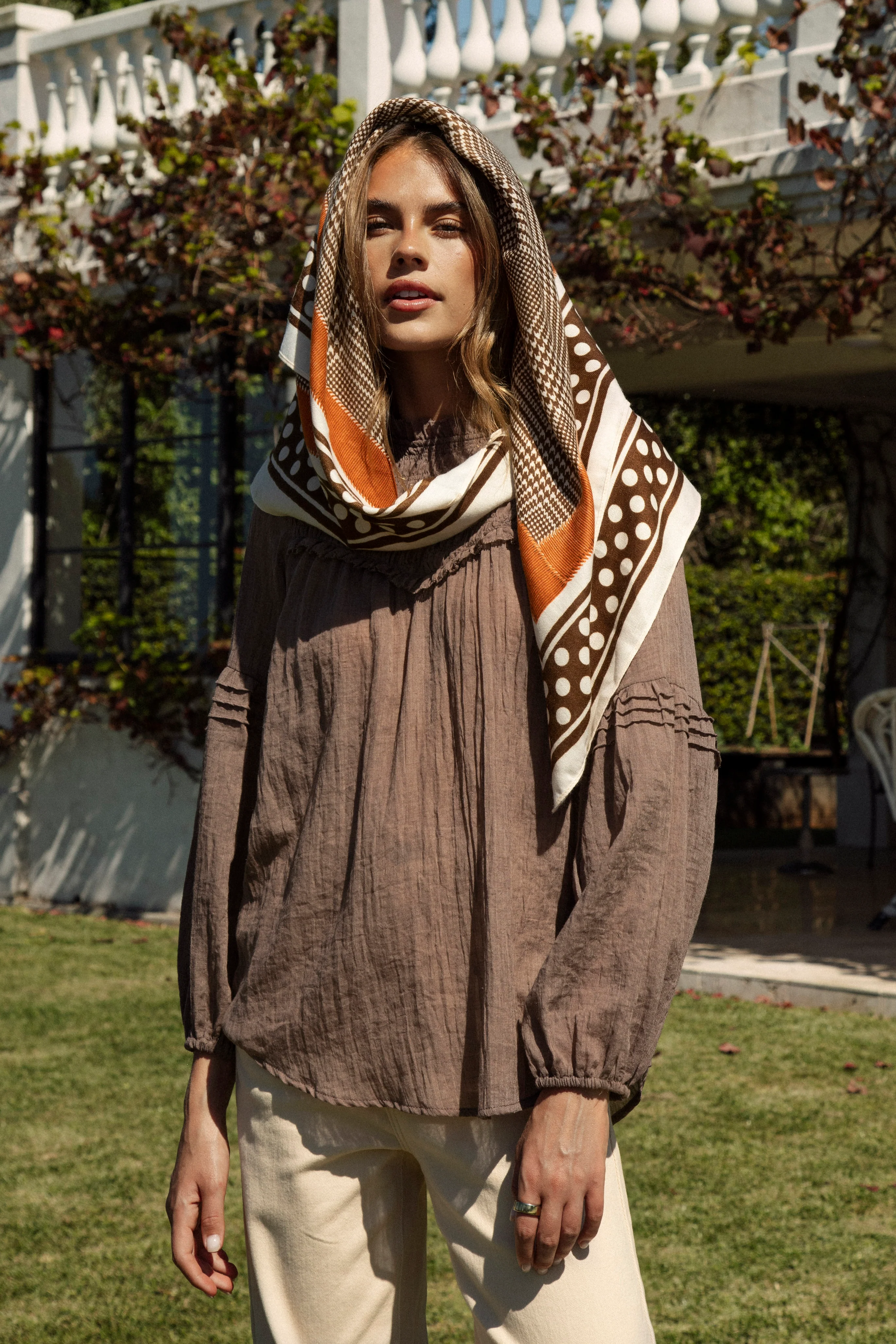 Zimmie Peasant Blouse - Chocolate - Image 5